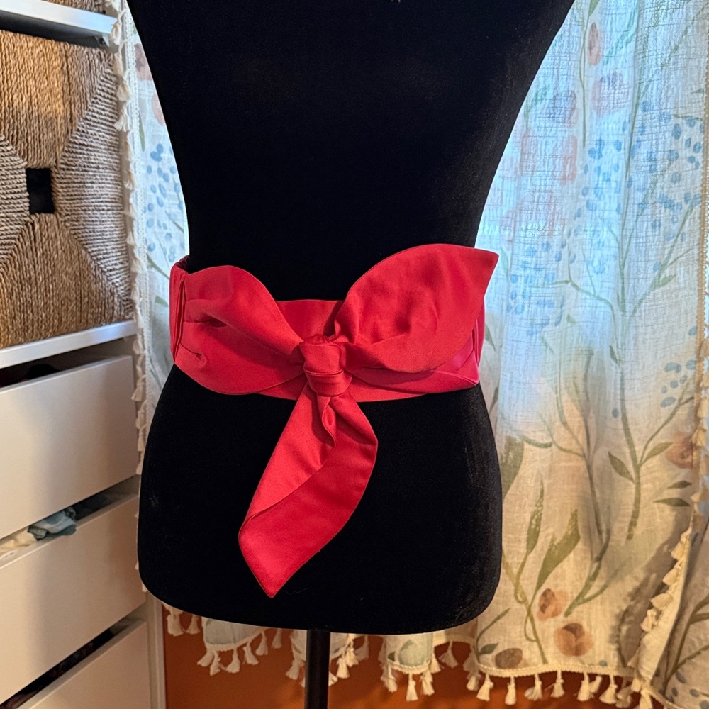 BCBG Hot Pink Satin Bow Belt